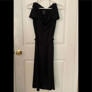 Express - black dress with macrame belt
